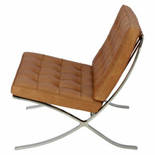 Load image into Gallery viewer, Barcelona armchair. Light brown natural leather - MANU Wooden Collection
