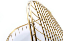 Load image into Gallery viewer, Metal chair/ Gold frame with white pillow - MANU Wooden Collection
