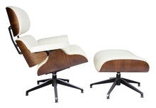 Load image into Gallery viewer, Lounge armchair/ White with roosewood - MANU Wooden Collection
