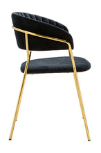 Load image into Gallery viewer, Upholstered dining chair, dark velvet with golden frame - MANU Wooden Collection
